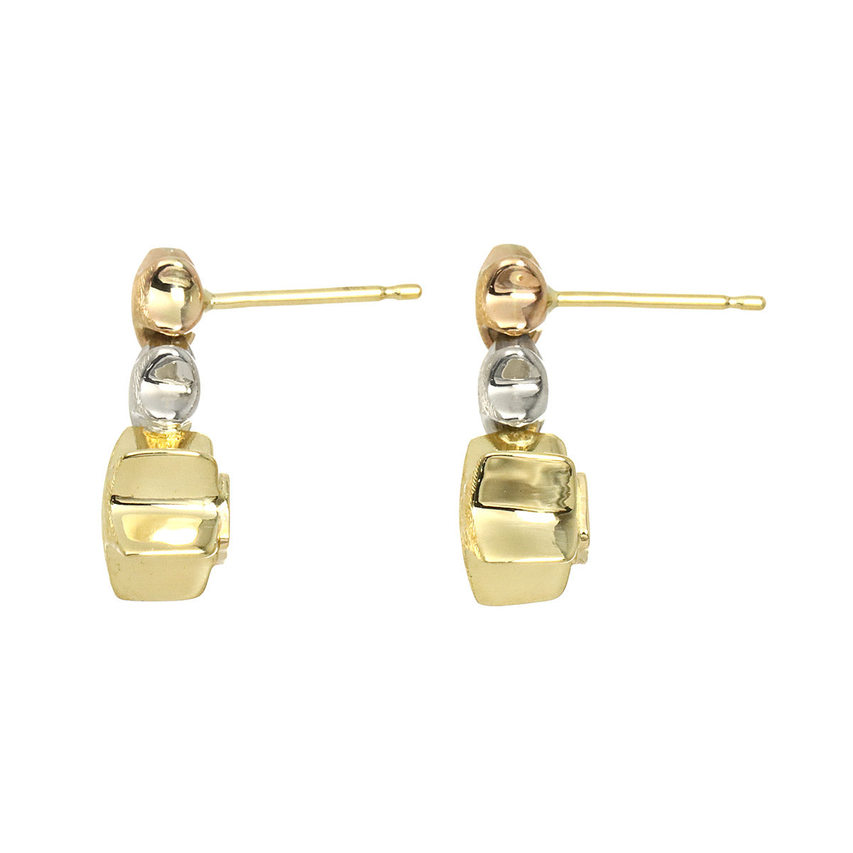 Ponte Vecchio Earrings Pierced 18K YG PG WG 750