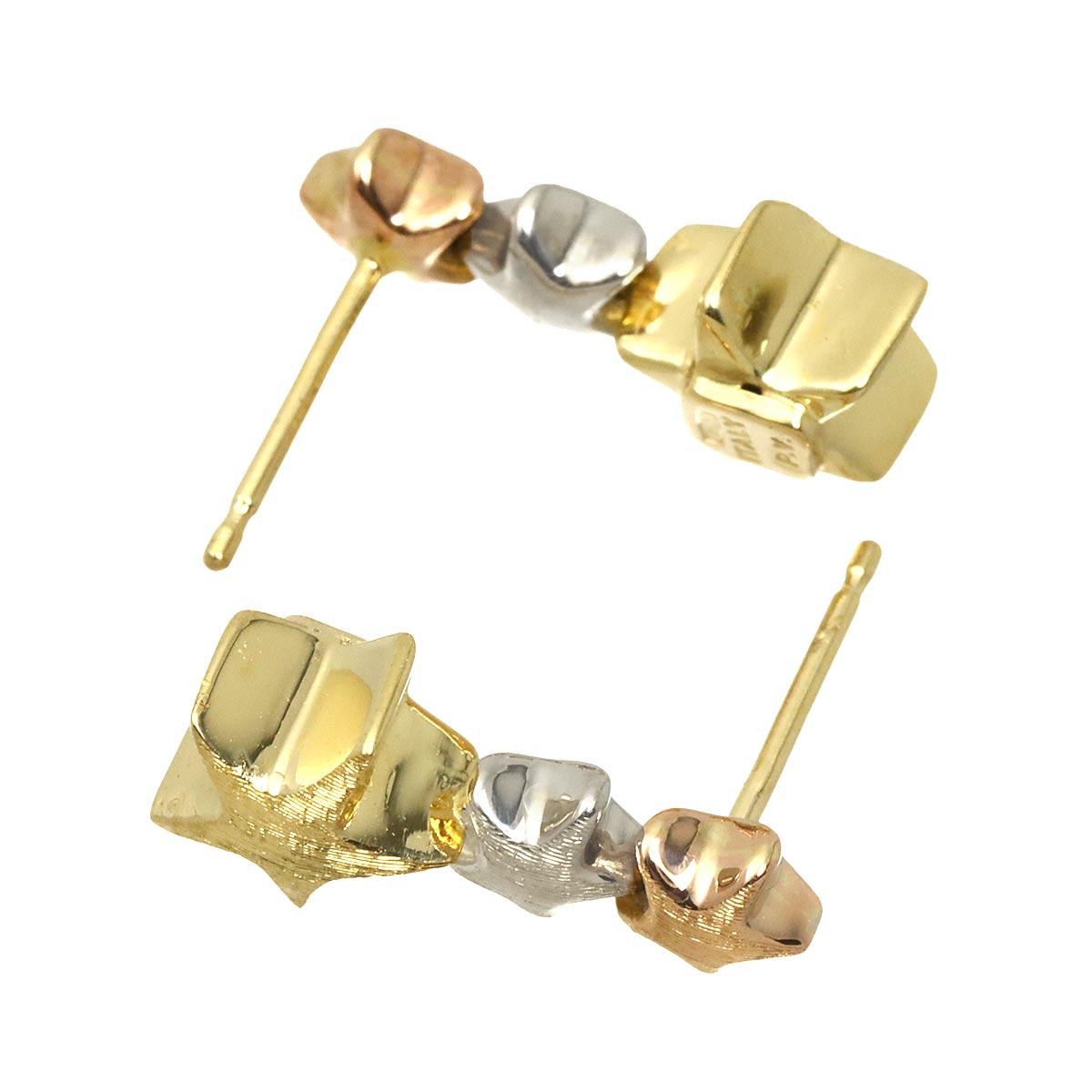 Ponte Vecchio Earrings Pierced 18K YG PG WG 750