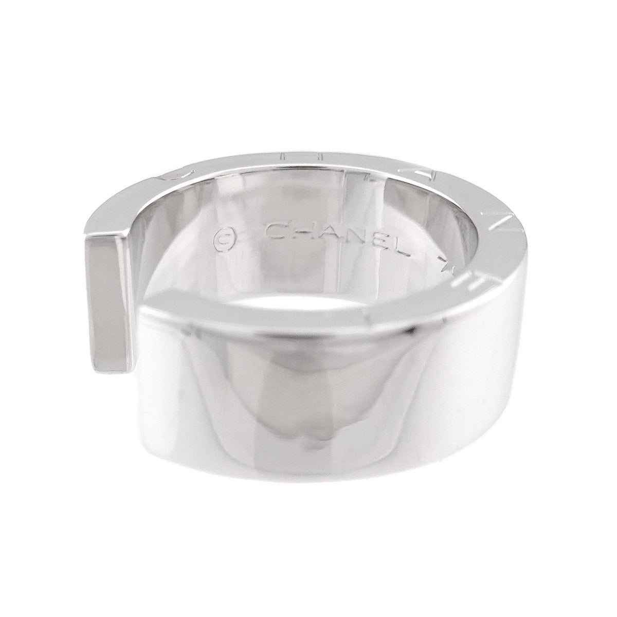 C Signature Ring 18K White Gold 750 Size6(US)