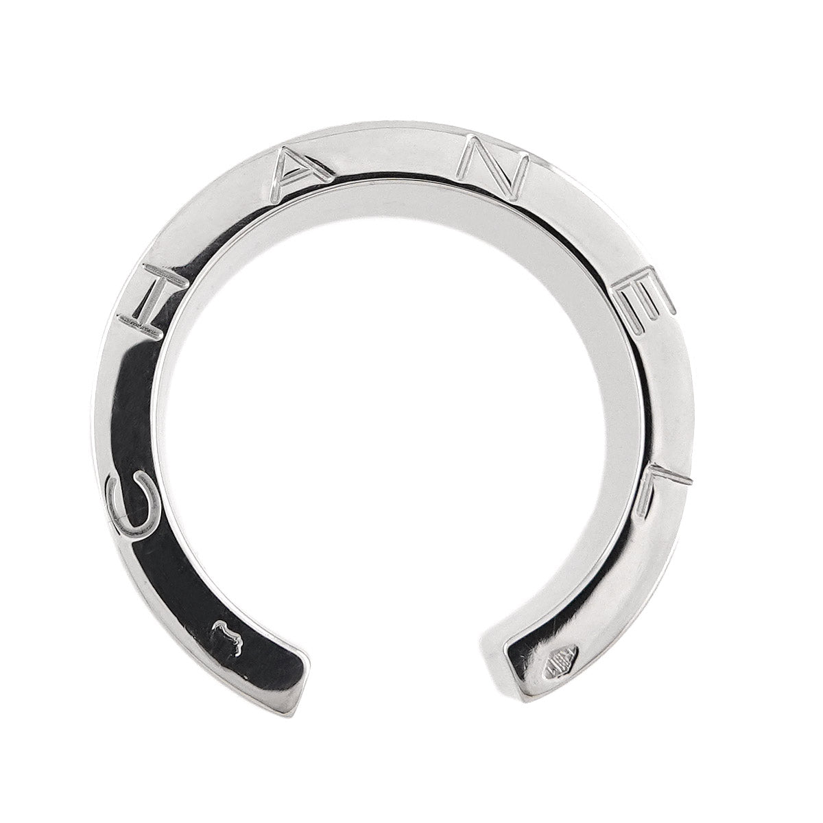 C Signature Ring 18K White Gold 750 Size6(US)