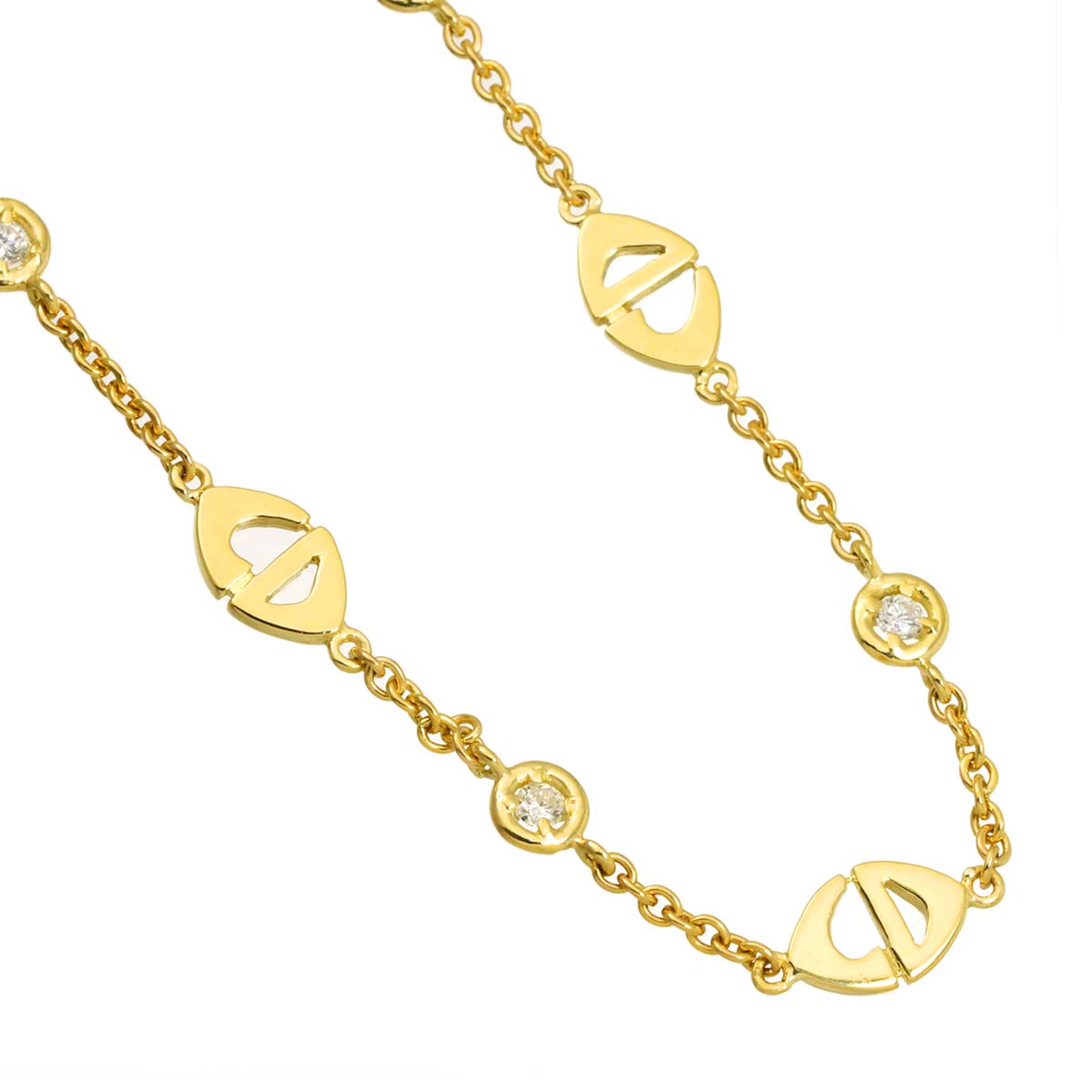 Diamond Necklace 18K Yellow Gold 750