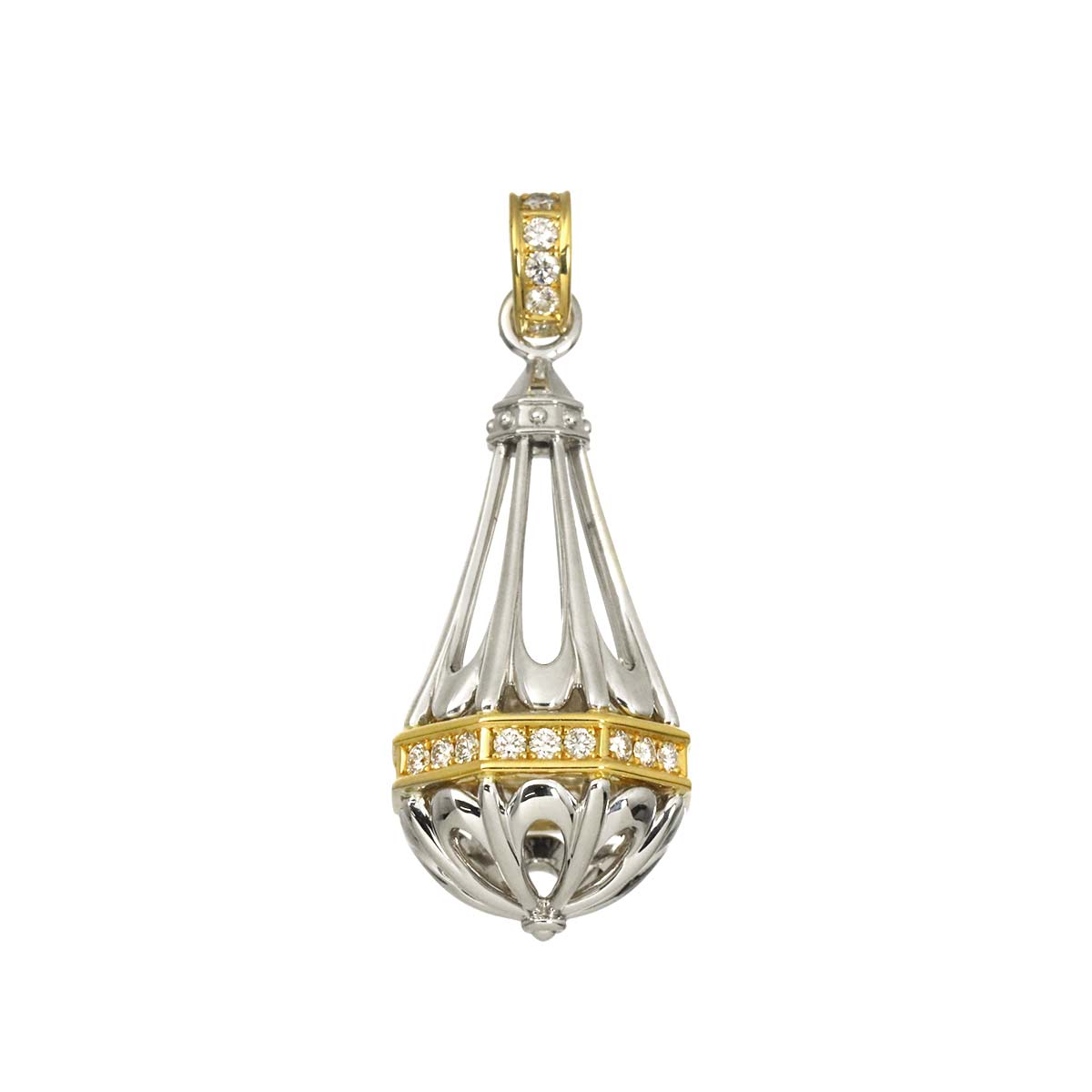 Diamond 0.32ct Pendant Top Pt 18K YG 750