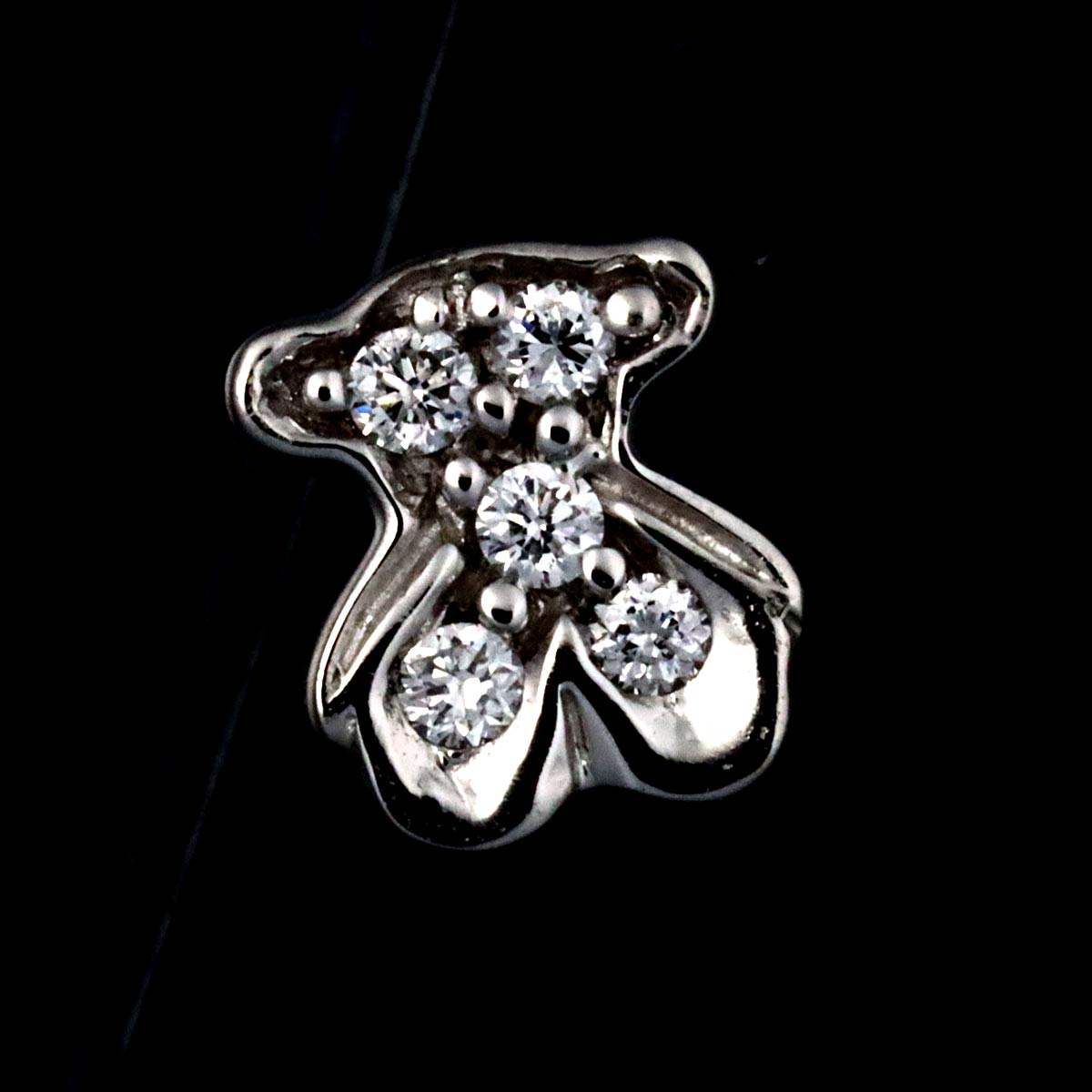 Diamond Earrings Pierced 18K YG WG 750