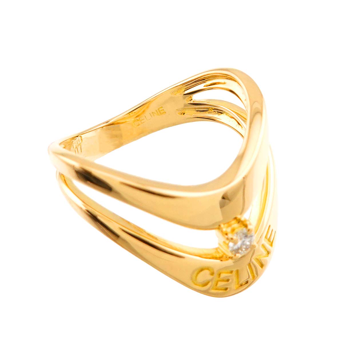 Diamond 0.07ct Ring 18K YG 750 Size6(US)