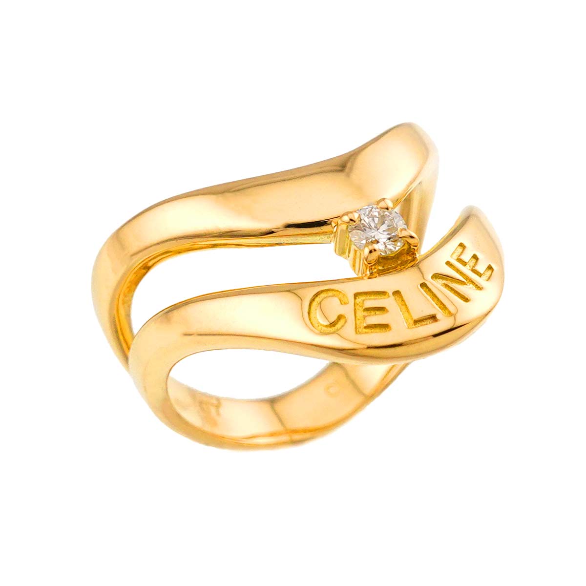 Diamond 0.07ct Ring 18K YG 750 Size6(US)