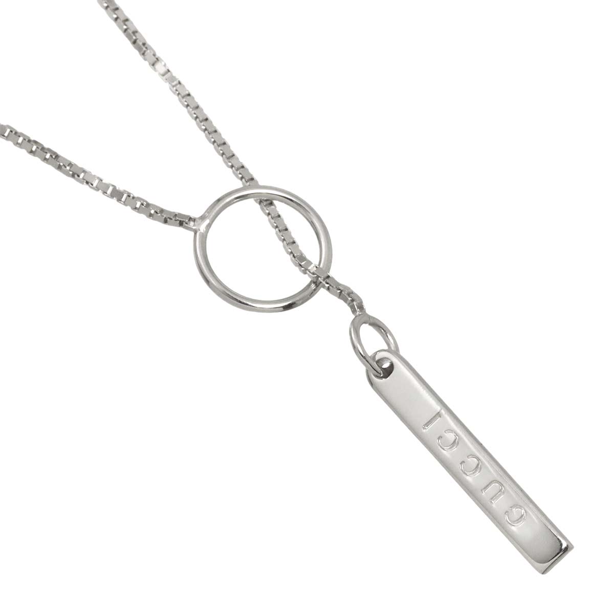 Lariat Necklace 18K White Gold 750