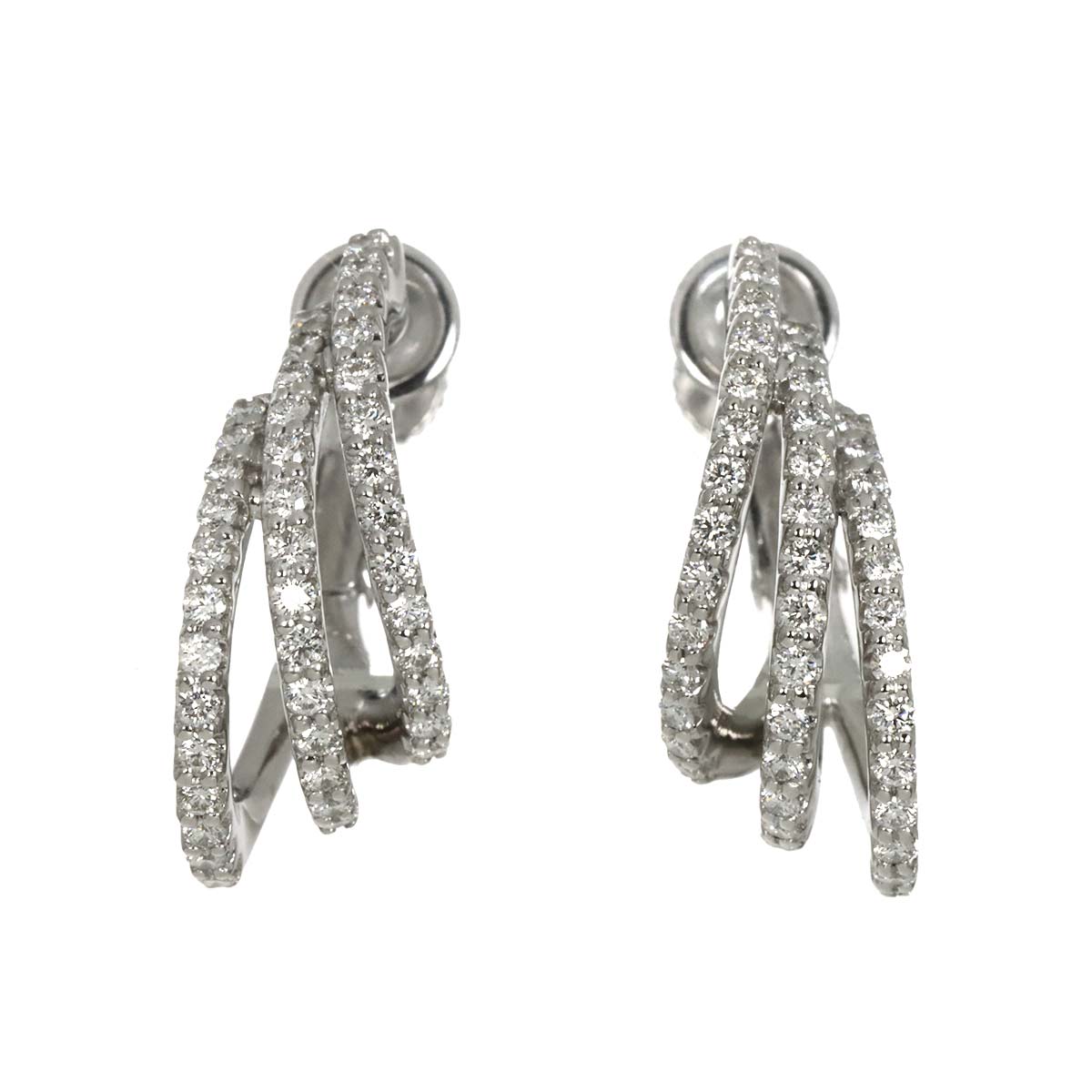 Diamond 0.85ct Earrings Clip on 18K 14K WG 750 585