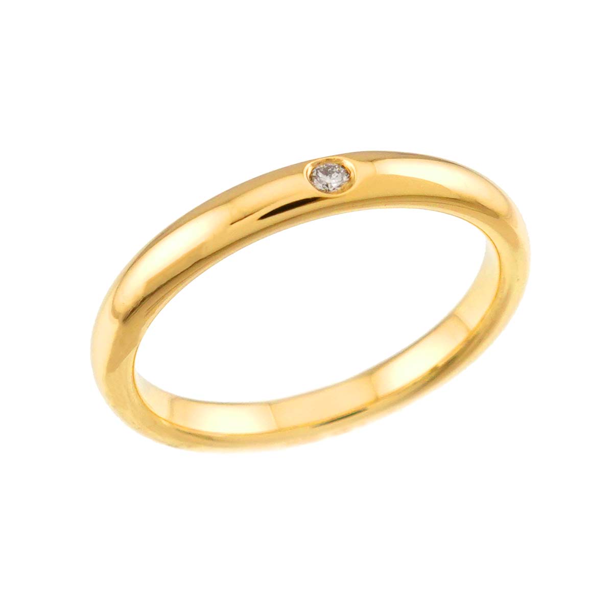 Stacking Diamond 1P Ring 18K Yellow Gold 750 Size6.75(US)