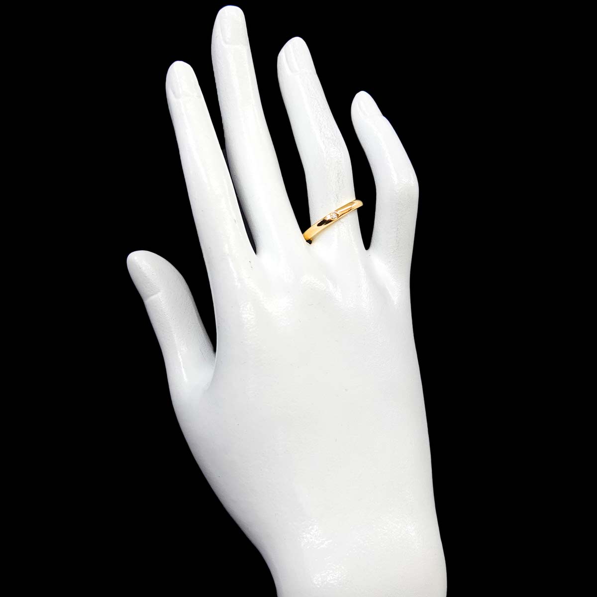 Stacking Diamond 1P Ring 18K Yellow Gold 750 Size6.75(US)
