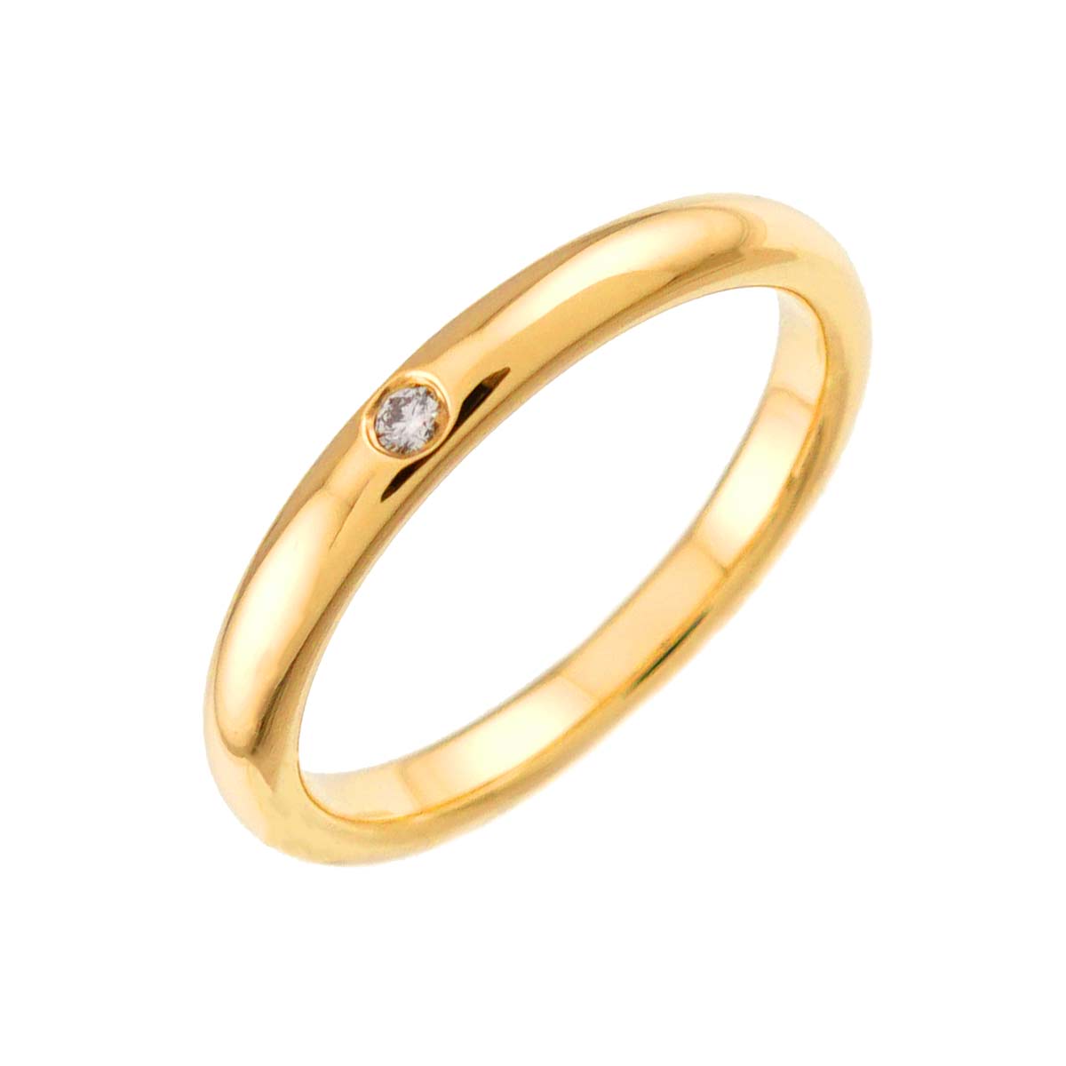 Stacking Diamond 1P Ring 18K Yellow Gold 750 Size6.75(US)