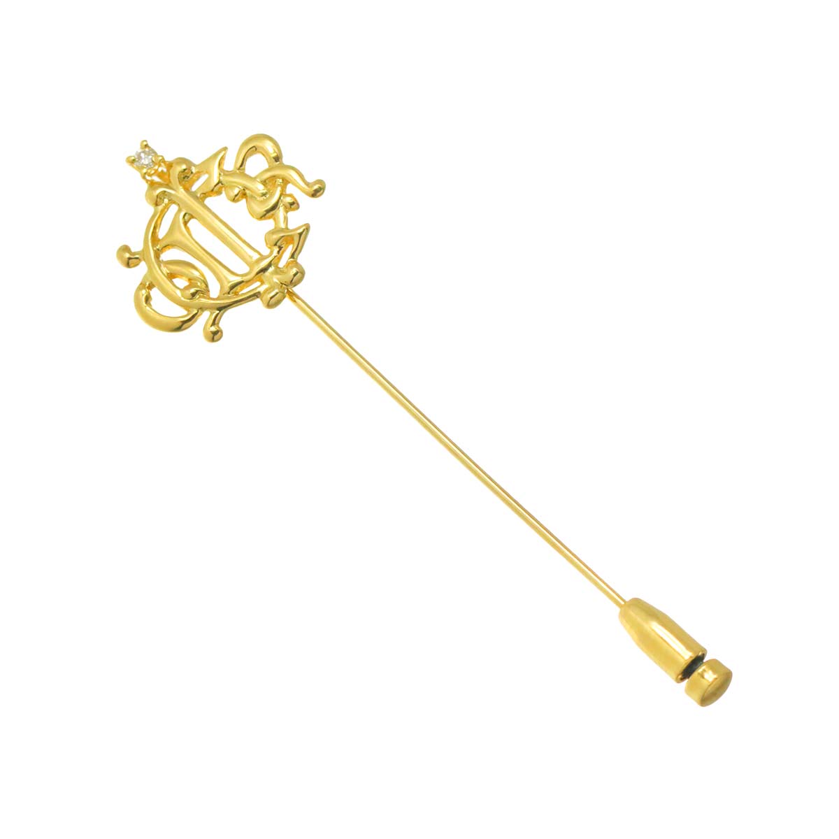 Logo Diamond Necklace Brooch 18K Yellow Gold 750