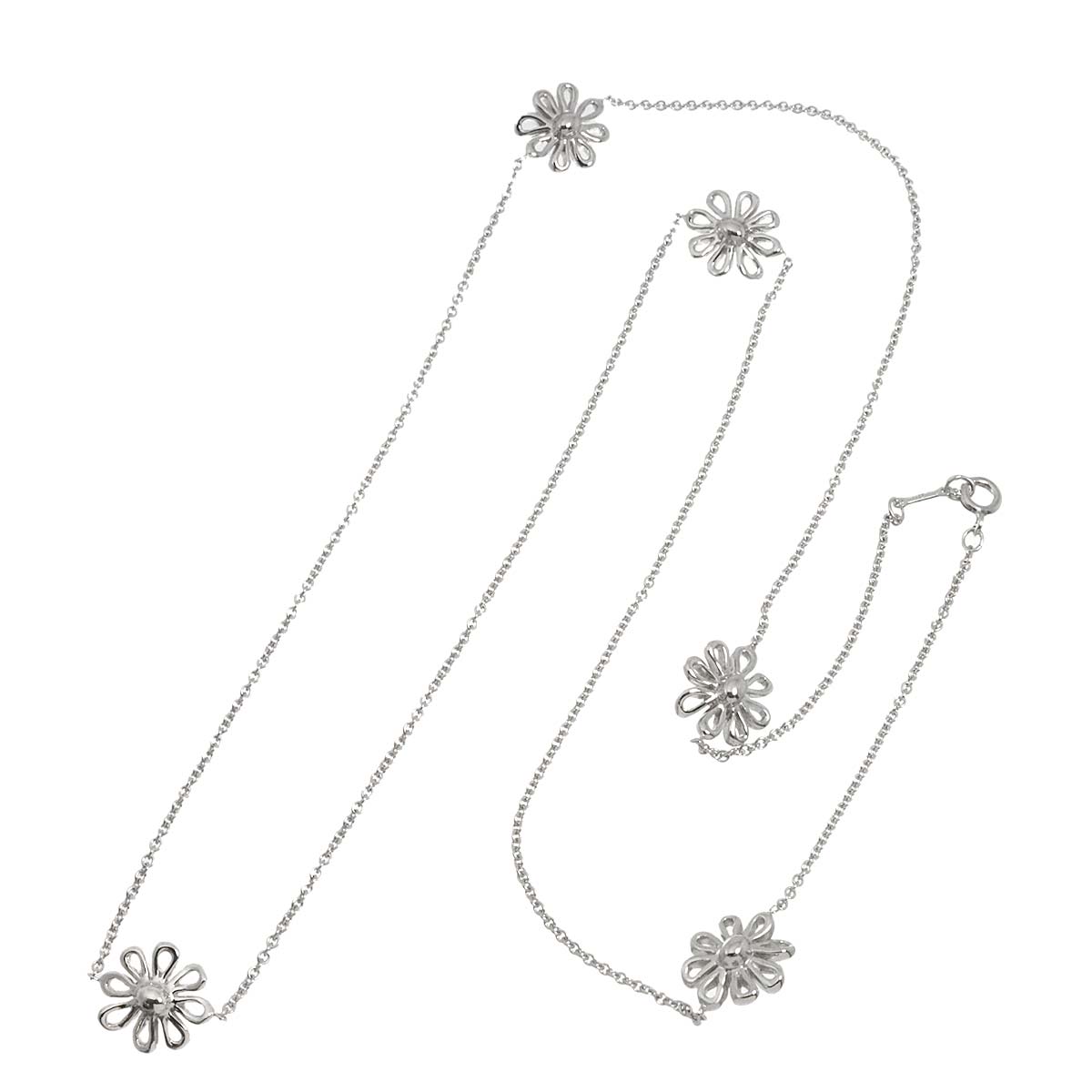 Daisy Flower Necklace Silver 925