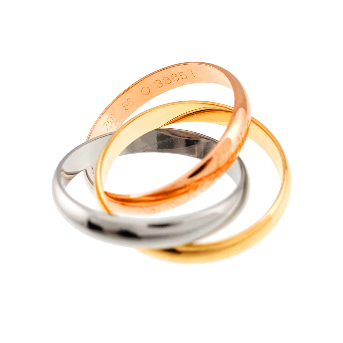 Trinity MM Ring 18K YG WG PG 750 Size56 7.25-7.5(US)