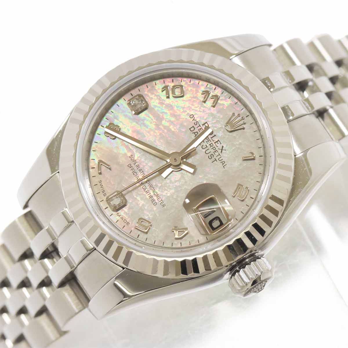 Datejust 179174DN2BR Serial Z 2P Diamond WG Silver Shell Dial