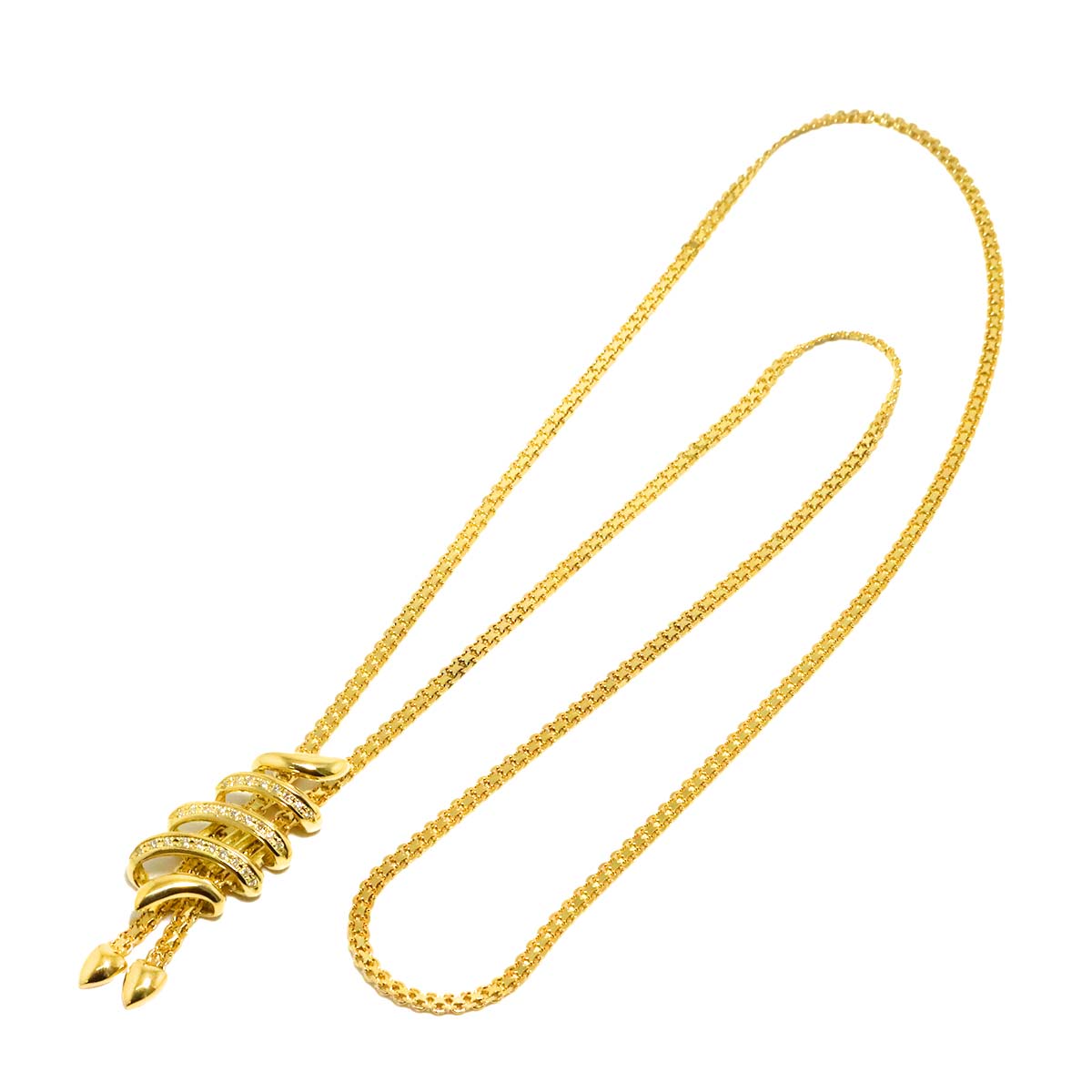 Diamond 0.27ct Lariat Necklace 18K YG 750