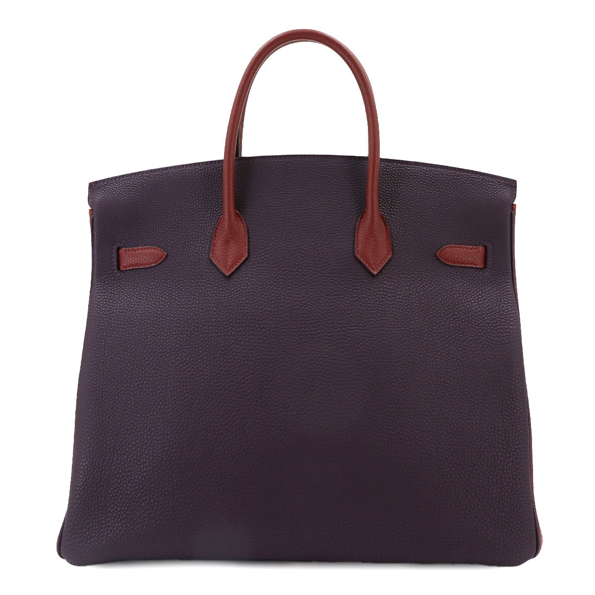 Haut a Courroies 36 Togo Raisin Chocolat Rouge H Hand Bag