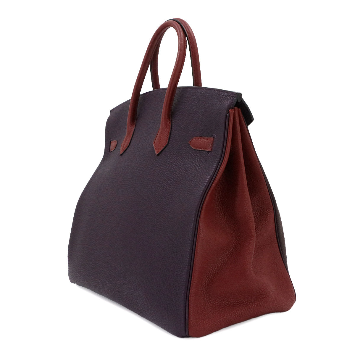 Haut a Courroies 36 Togo Raisin Chocolat Rouge H Hand Bag
