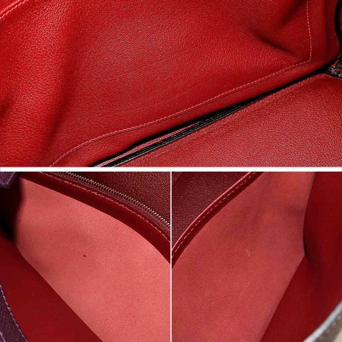 Haut a Courroies 36 Togo Raisin Chocolat Rouge H Hand Bag