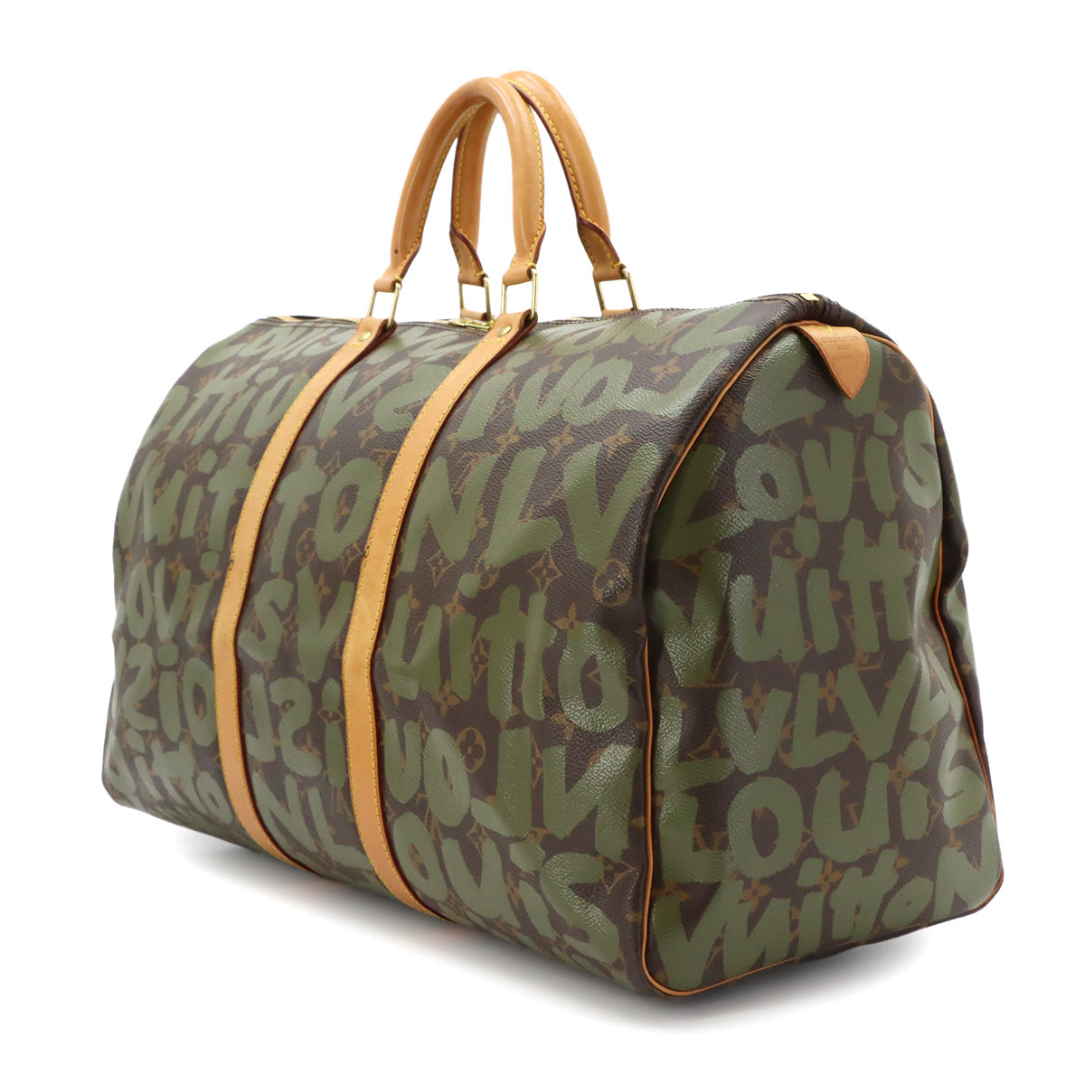Monogram Graffiti Keepall 50 Luggage Bag Khaki M92196