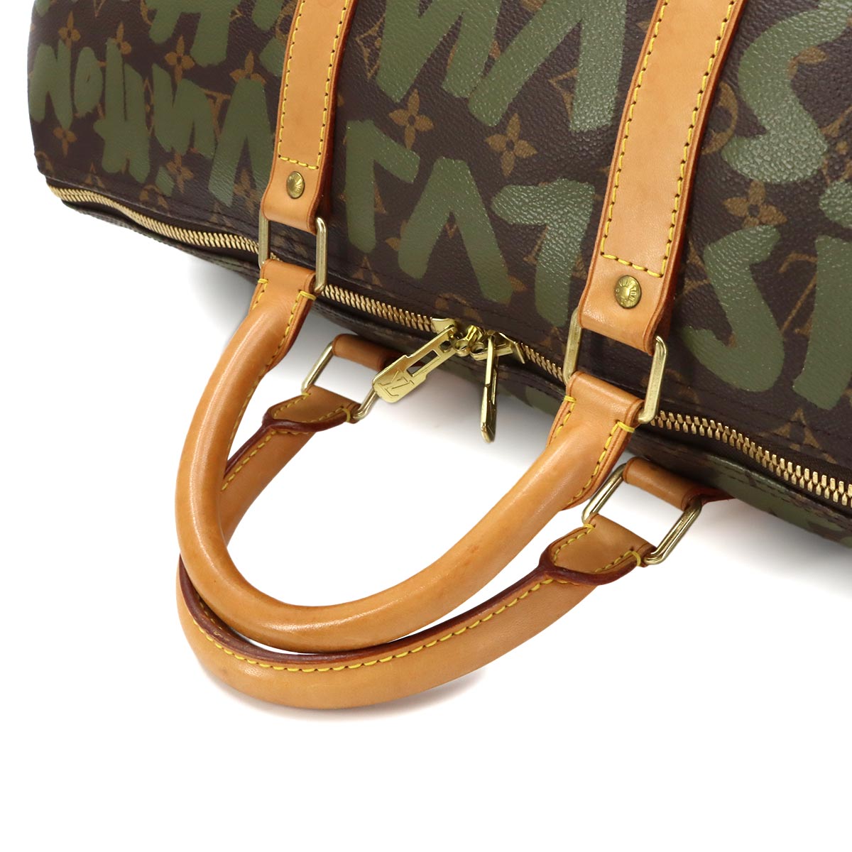 Monogram Graffiti Keepall 50 Luggage Bag Khaki M92196