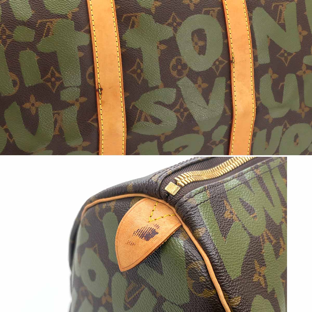 Monogram Graffiti Keepall 50 Luggage Bag Khaki M92196
