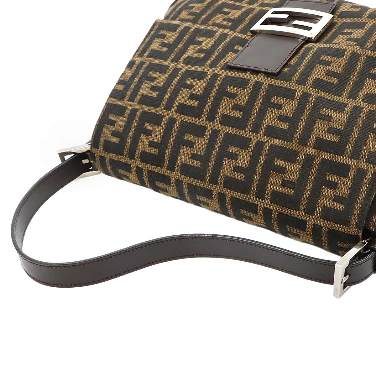 Zucca Mamma Baguette Shoulder Bag Canvas Leather Brown 26325