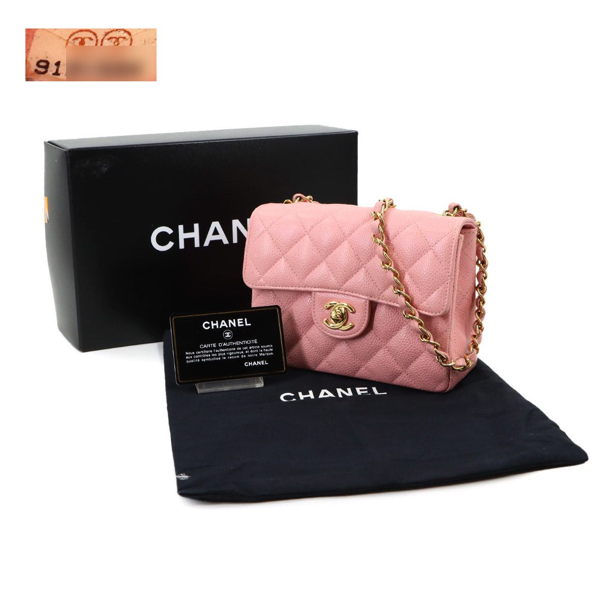Mini Matelasse Chain Shoulder Bag Leather Pink