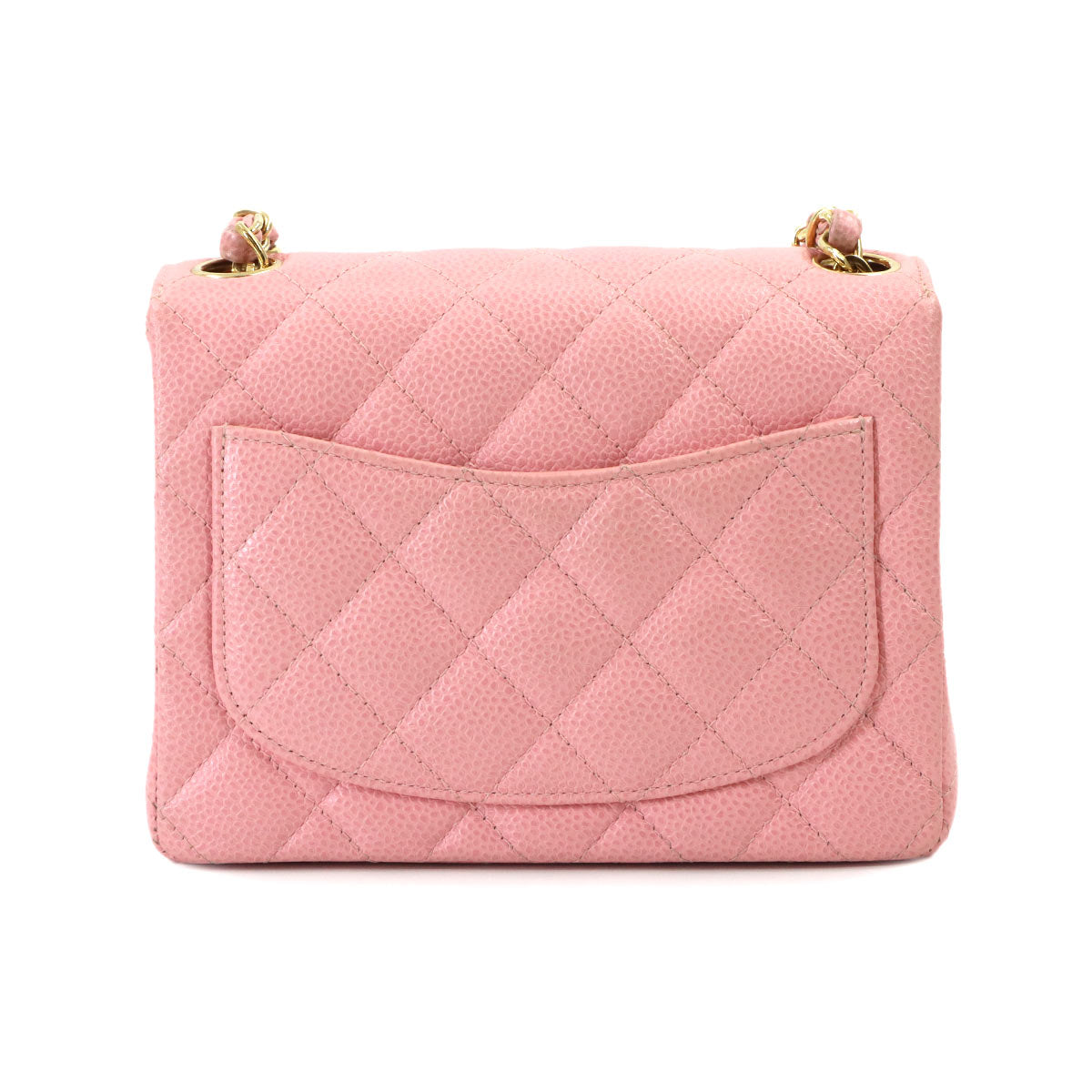 Mini Matelasse Chain Shoulder Bag Leather Pink