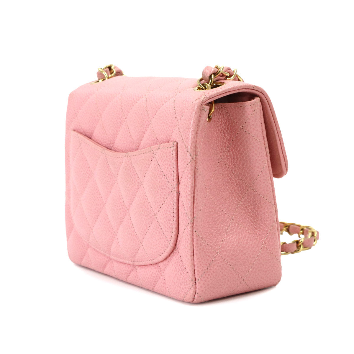 Mini Matelasse Chain Shoulder Bag Leather Pink