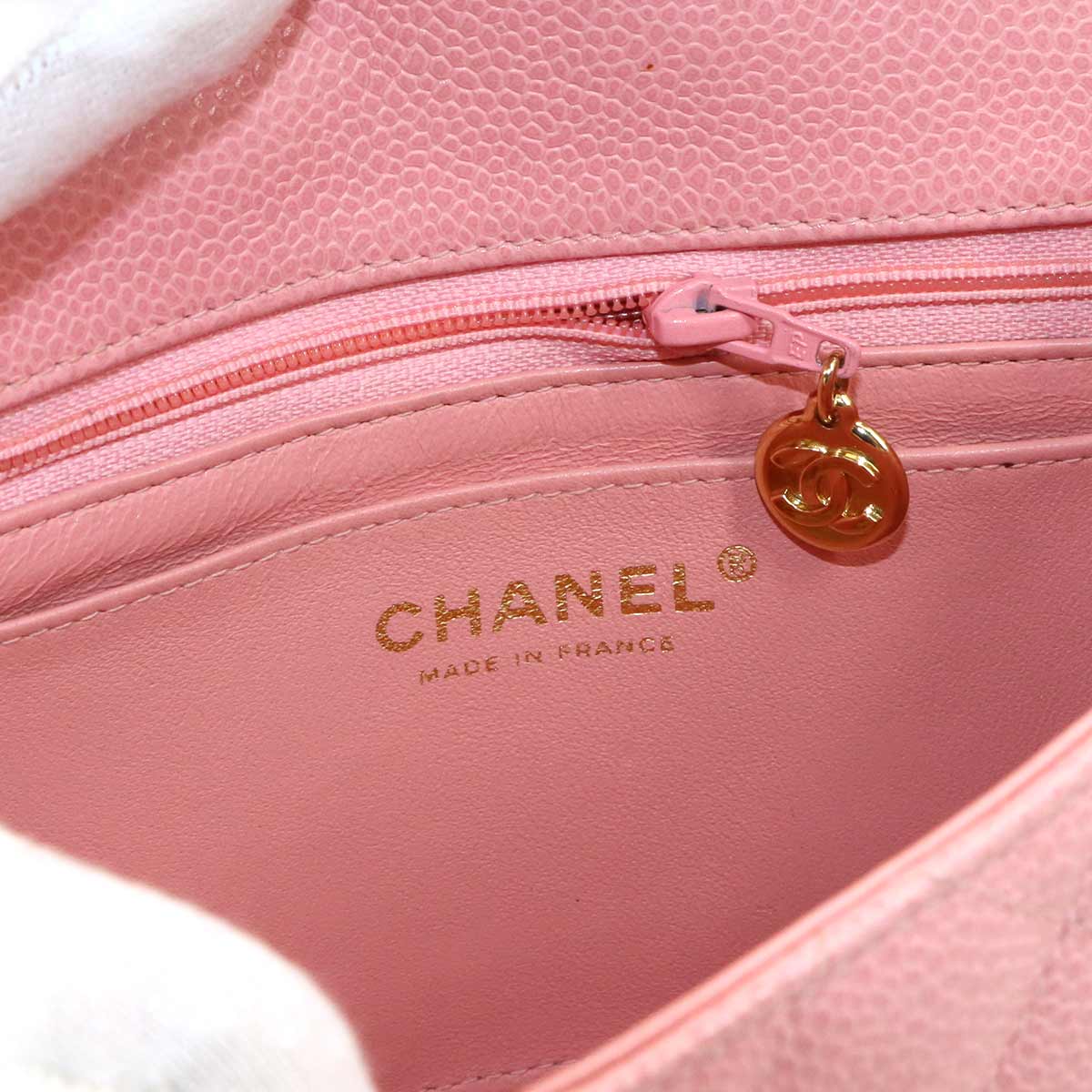 Mini Matelasse Chain Shoulder Bag Leather Pink