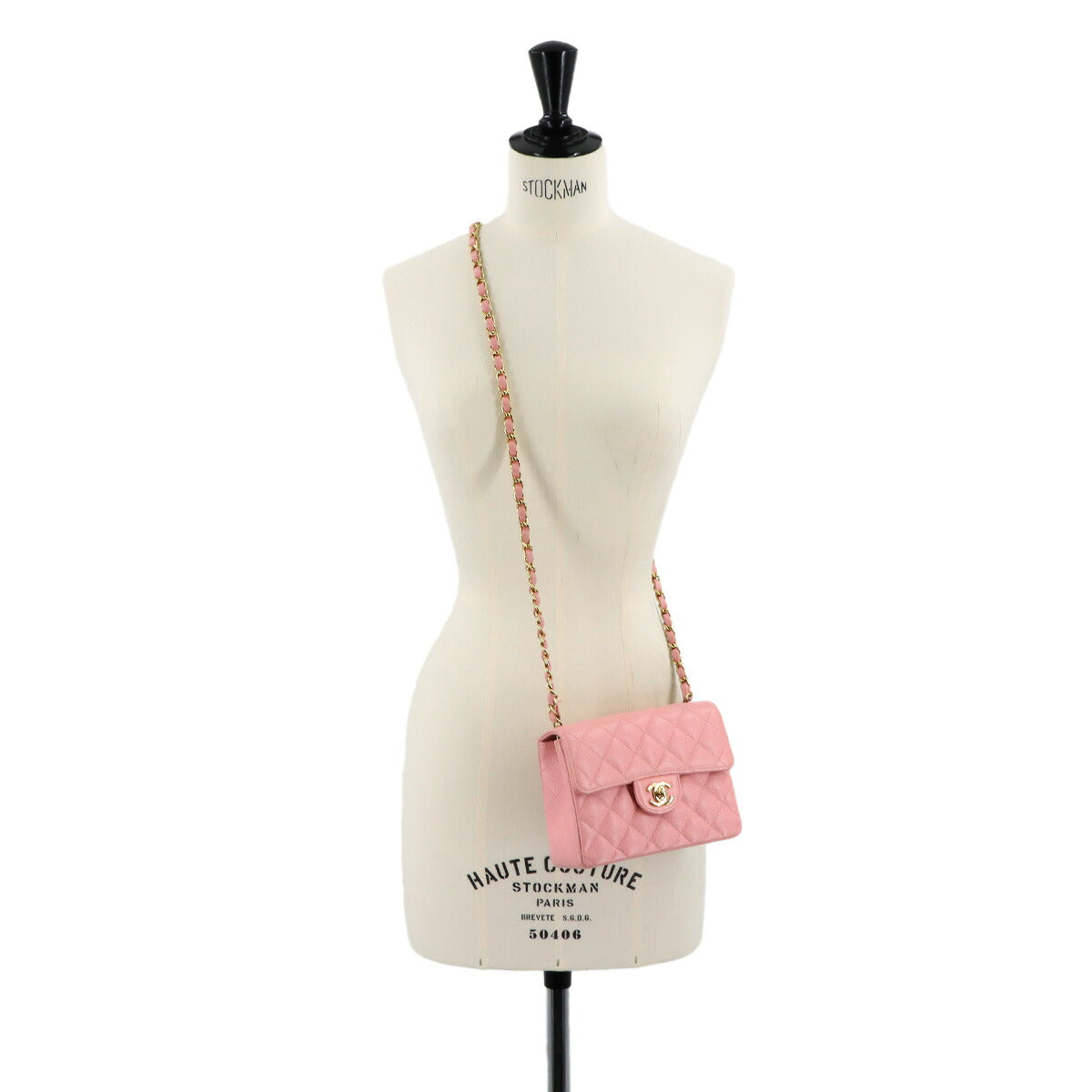 Mini Matelasse Chain Shoulder Bag Leather Pink