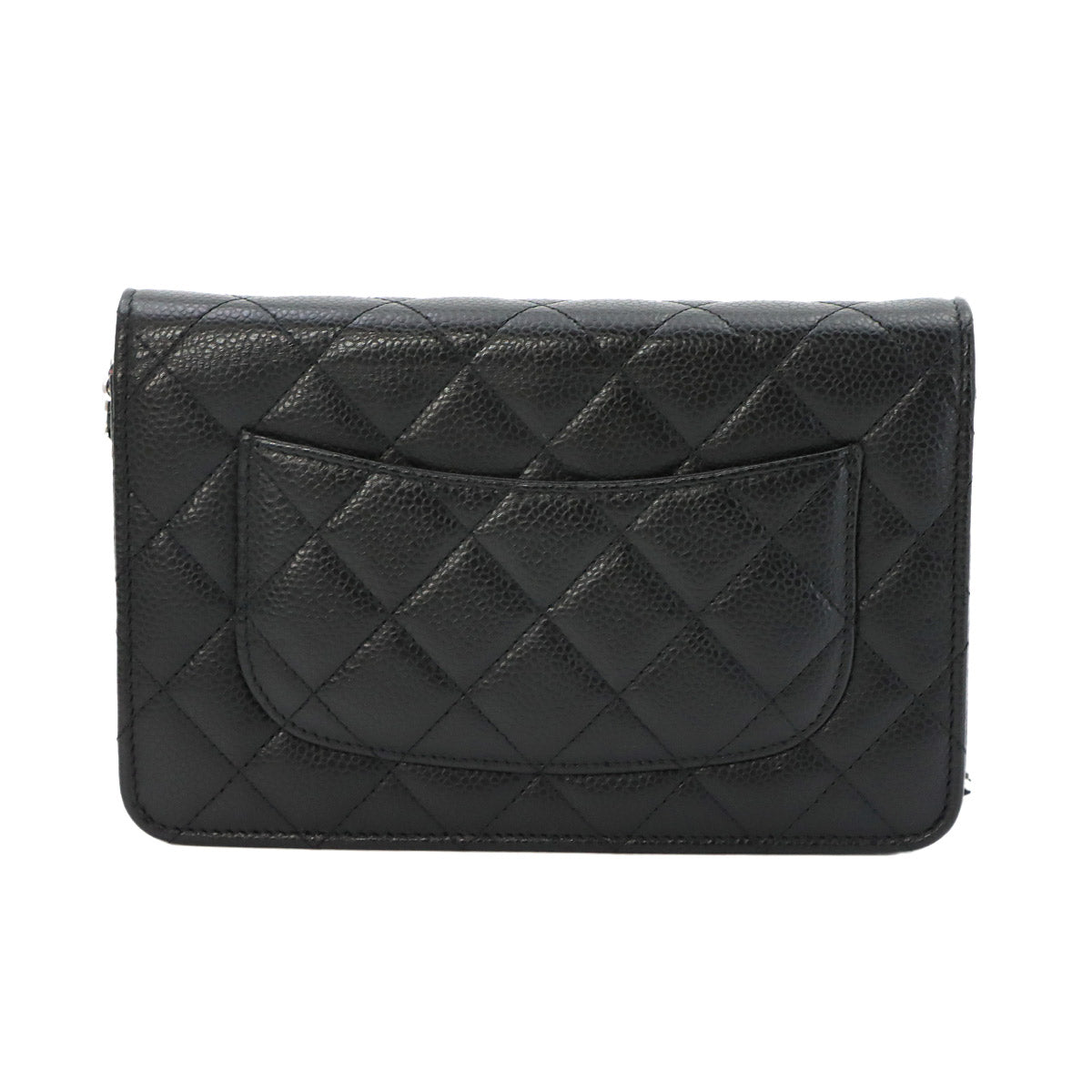 Matelasse Classic Chain Wallet Leather Black AP0250