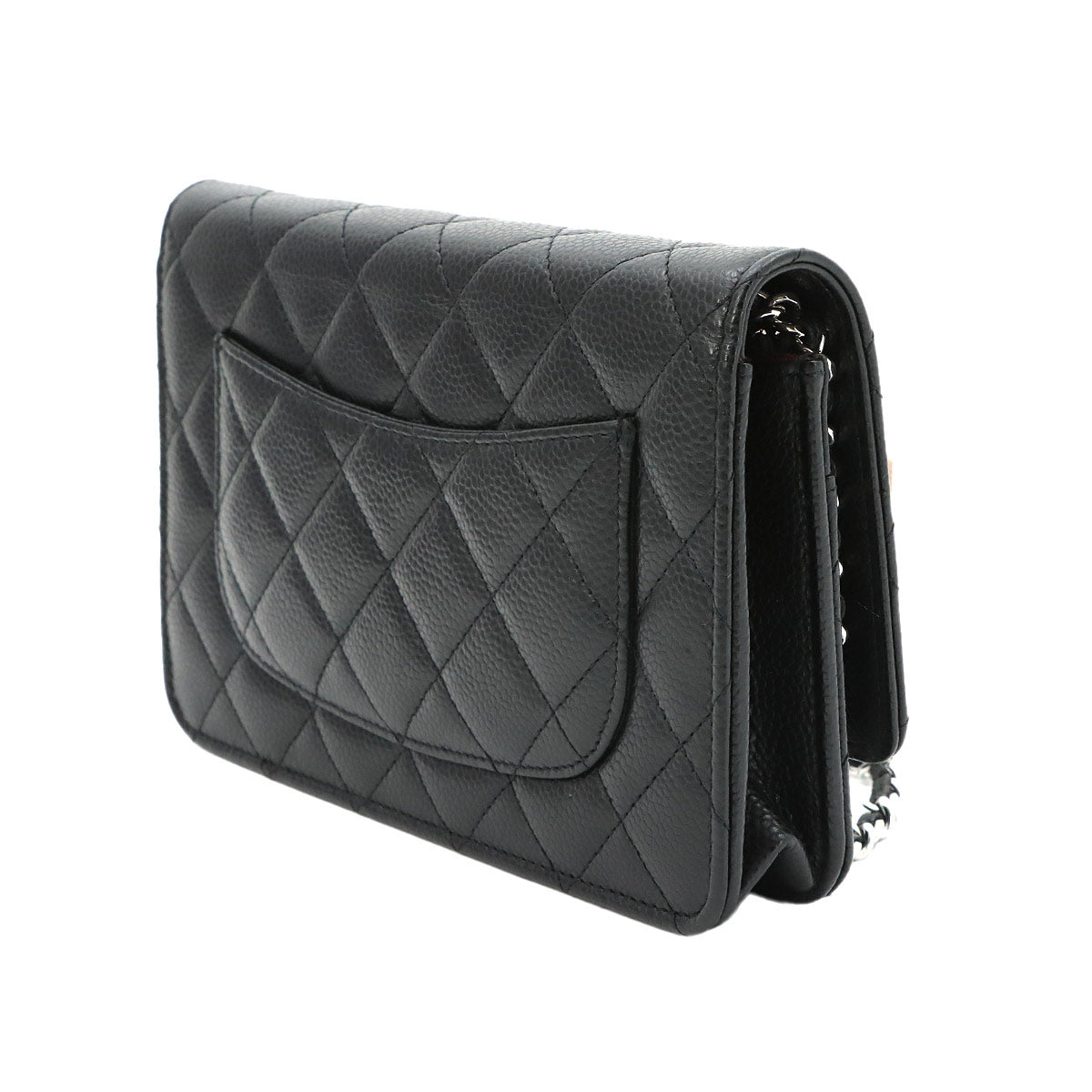Matelasse Classic Chain Wallet Leather Black AP0250