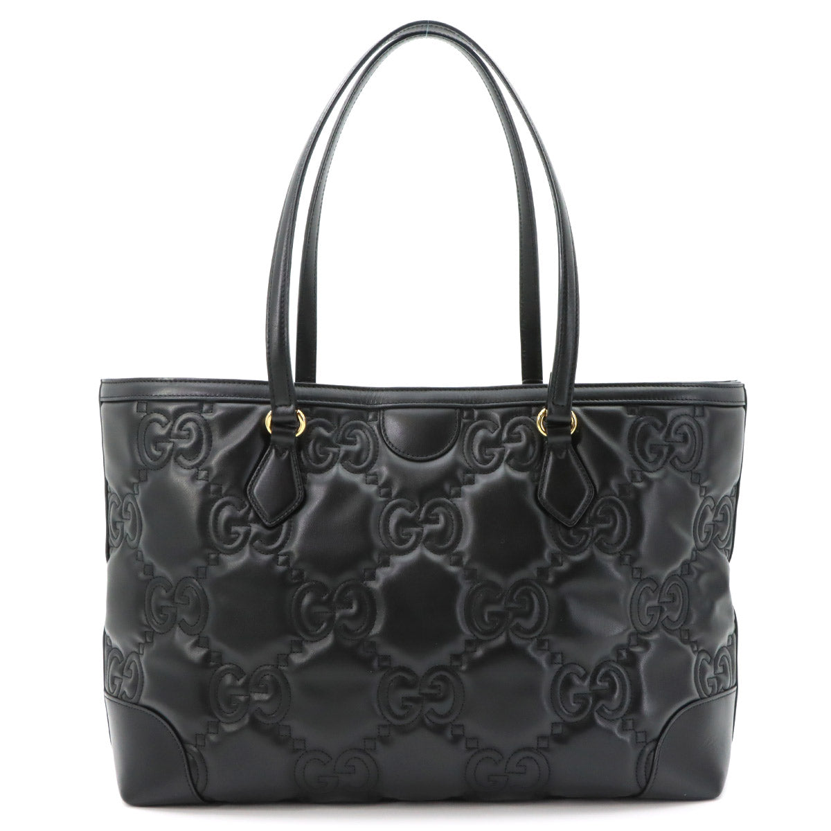 GG Matelasse Medium Tote Bag Leather Black 631685 Purse