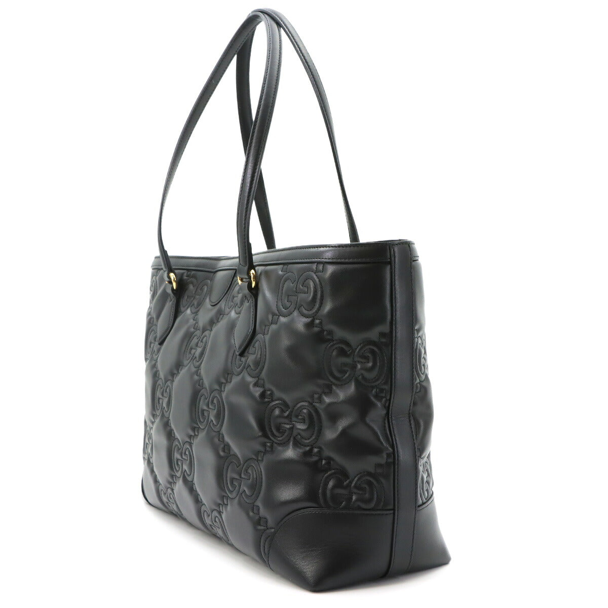 GG Matelasse Medium Tote Bag Leather Black 631685 Purse