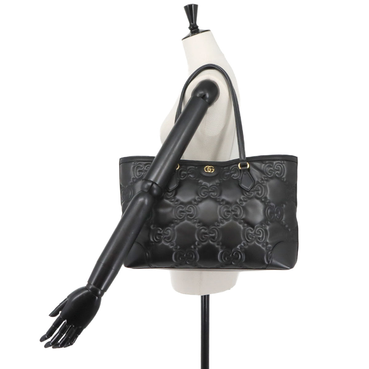 GG Matelasse Medium Tote Bag Leather Black 631685 Purse