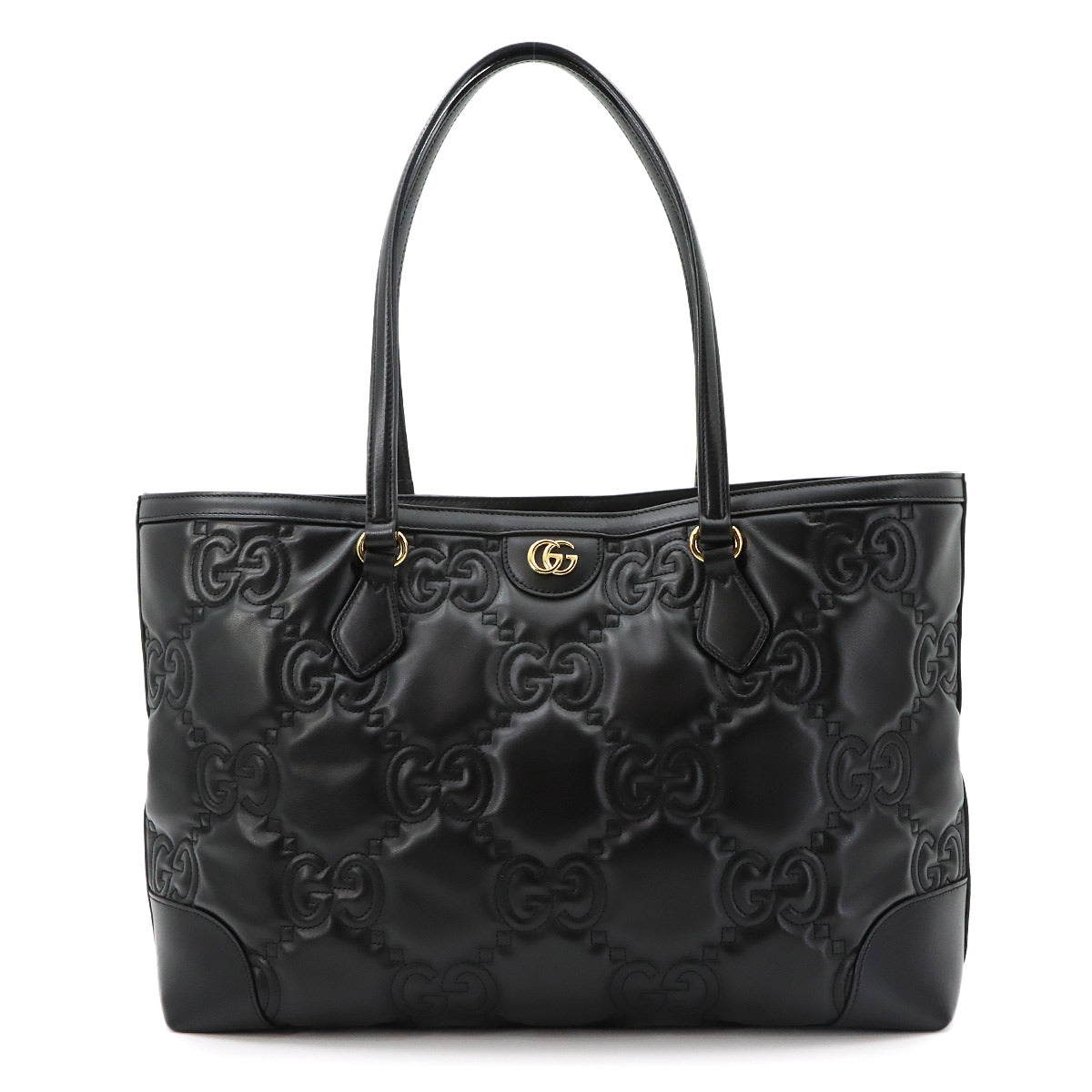 GG Matelasse Medium Tote Bag Leather Black 631685 Purse