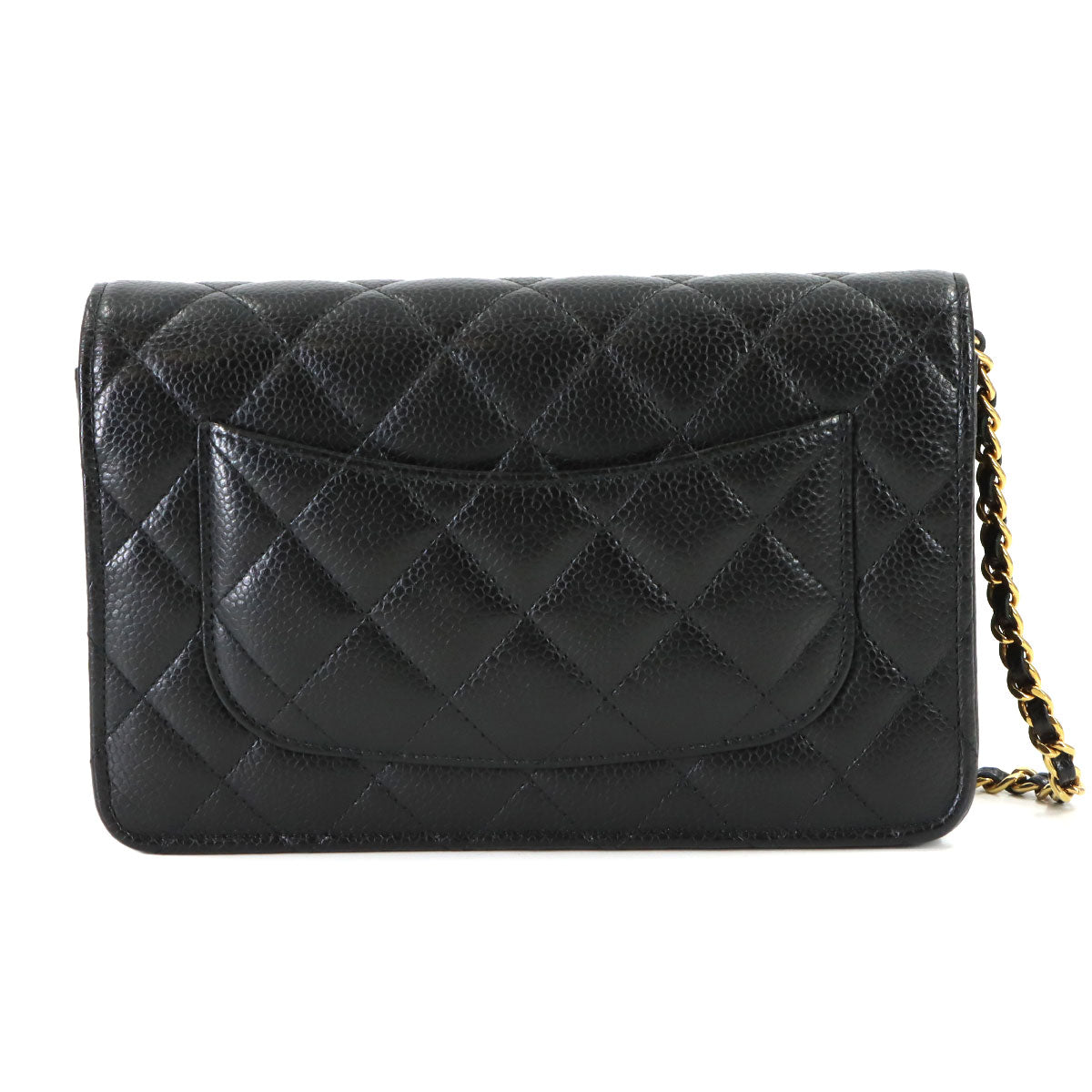 Matelasse Classic Chain Wallet Leather Black AP0250