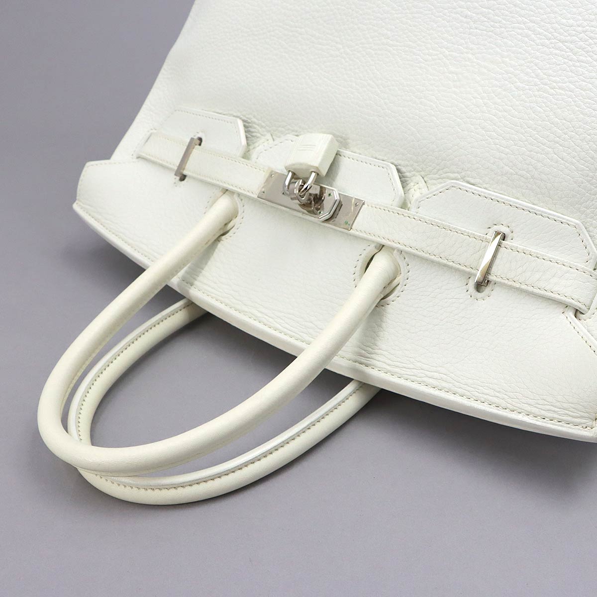 Birkin 35 Taurillon Clemence White Hand Bag Purse