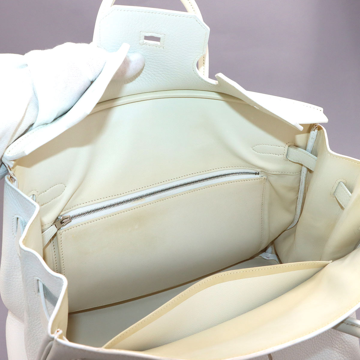 Birkin 35 Taurillon Clemence White Hand Bag Purse