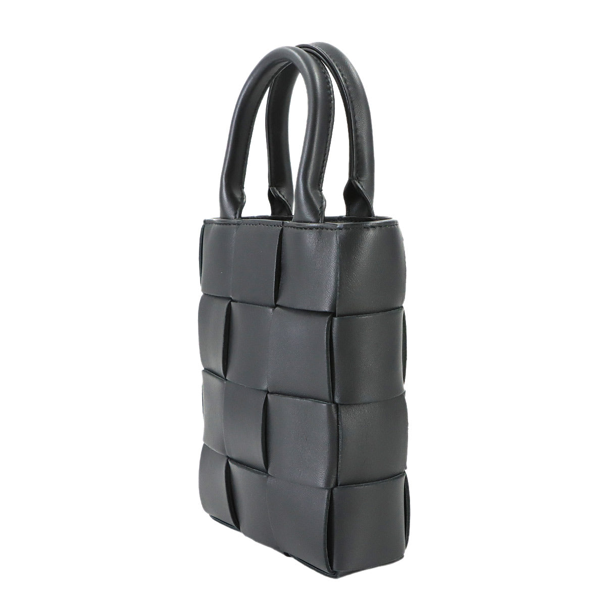 Intrecciato Mini Cassette Hand Shoulder Bag Black 747755
