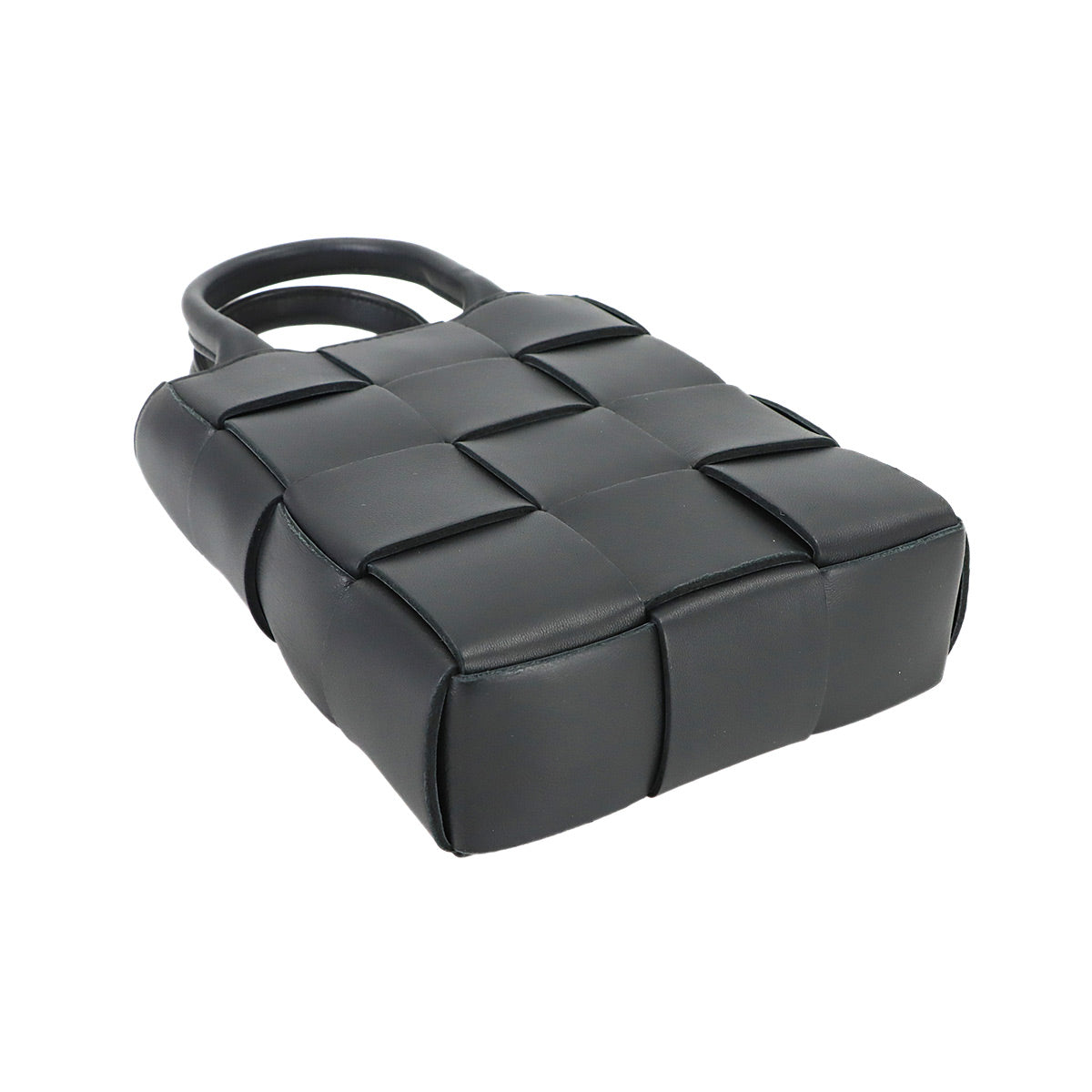 Intrecciato Mini Cassette Hand Shoulder Bag Black 747755