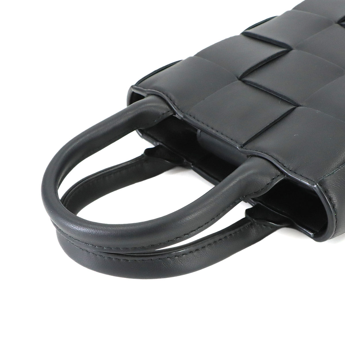 Intrecciato Mini Cassette Hand Shoulder Bag Black 747755