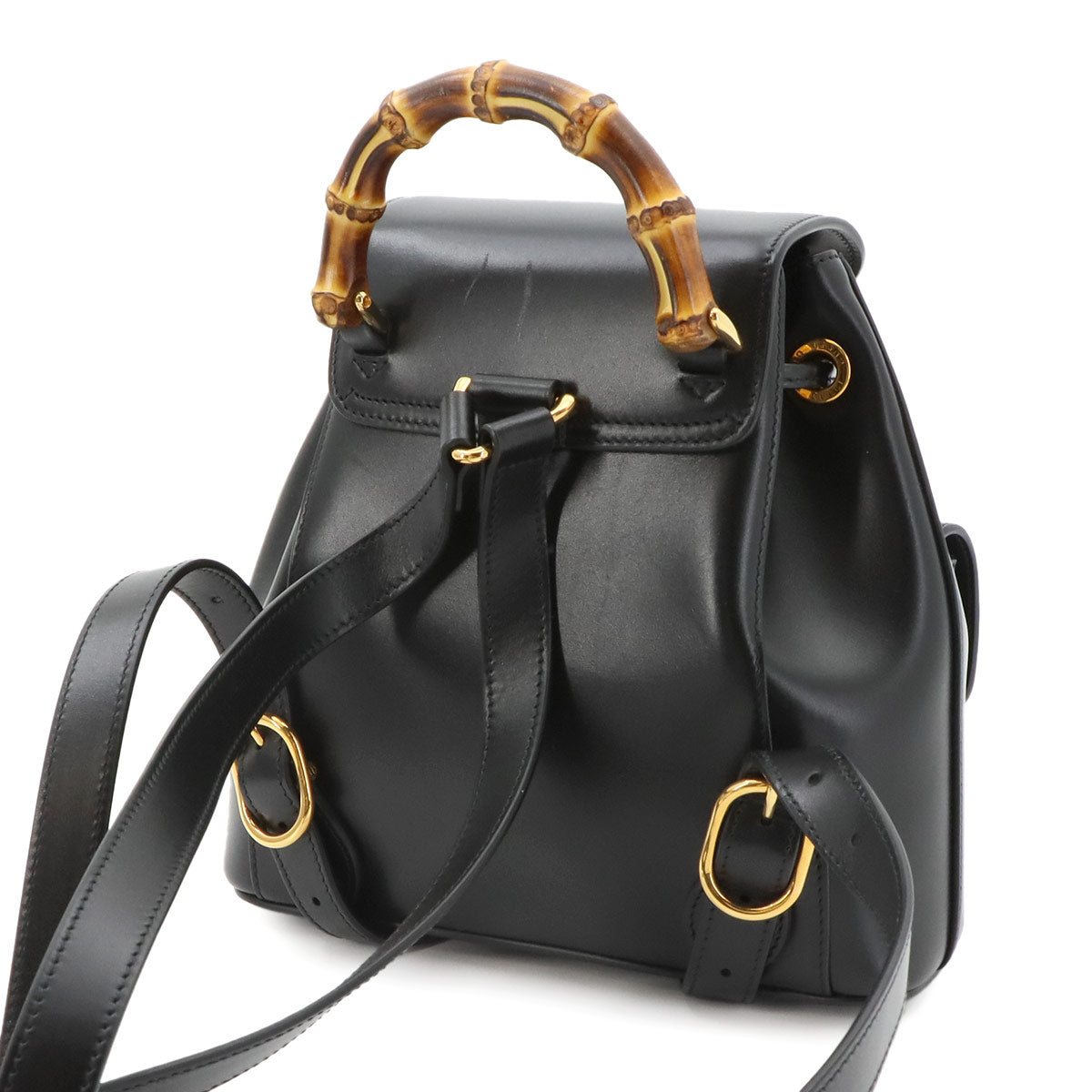 Bamboo Backpack Leather Black 702101 Purse