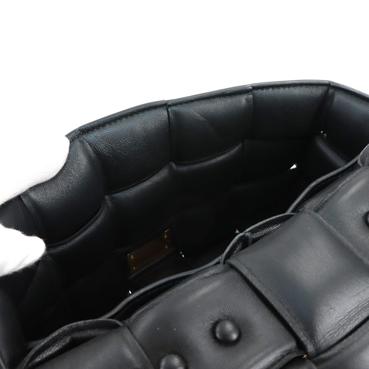 Intrecciato Chain Cassette Hand Shoulder Bag Black