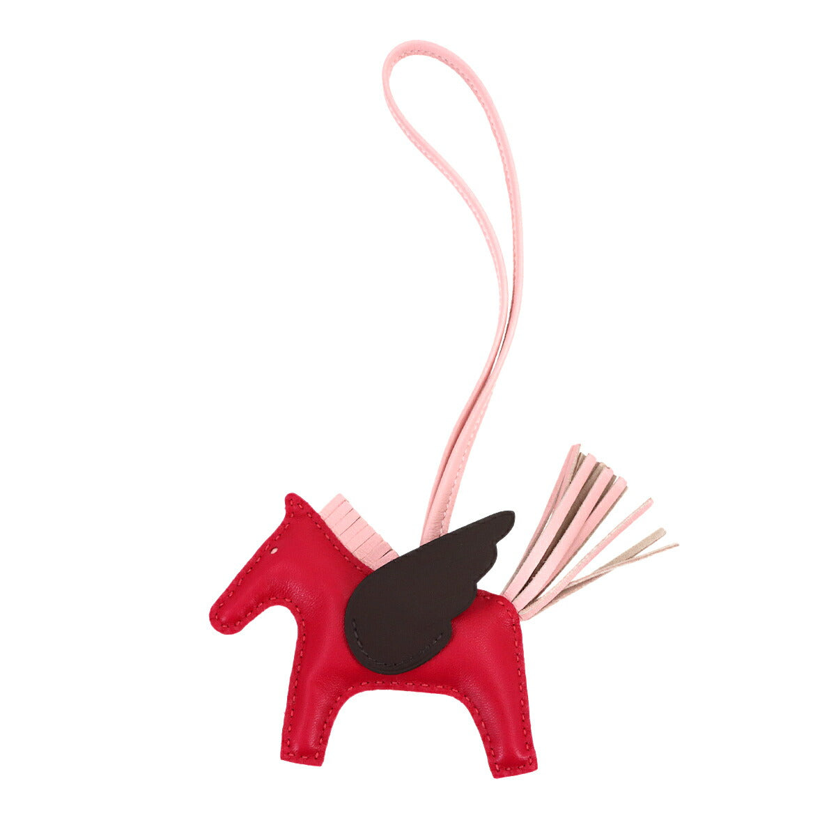 Rodeo Pegasus PM Bag Charm Agneau Milo Veau Swift Framboise