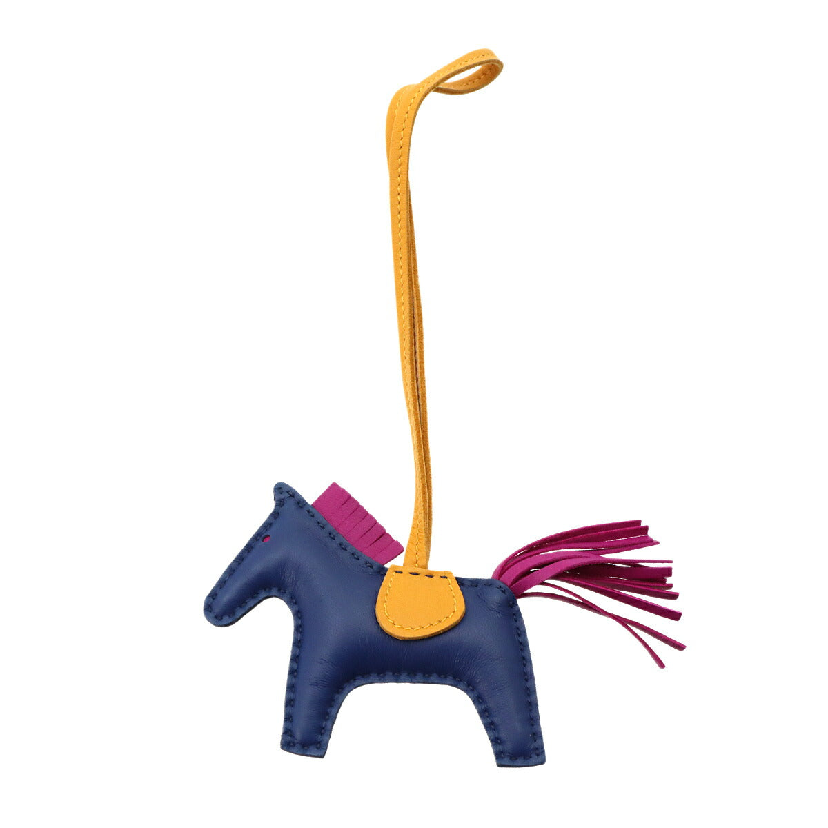Rodeo PM Bag Charm Agneau Milo Bleu Saphir Rose Purple