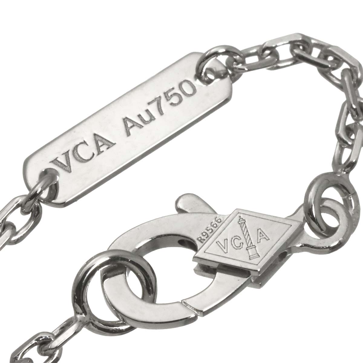 Magic Alhambra Diamond Necklace 18K WG 750