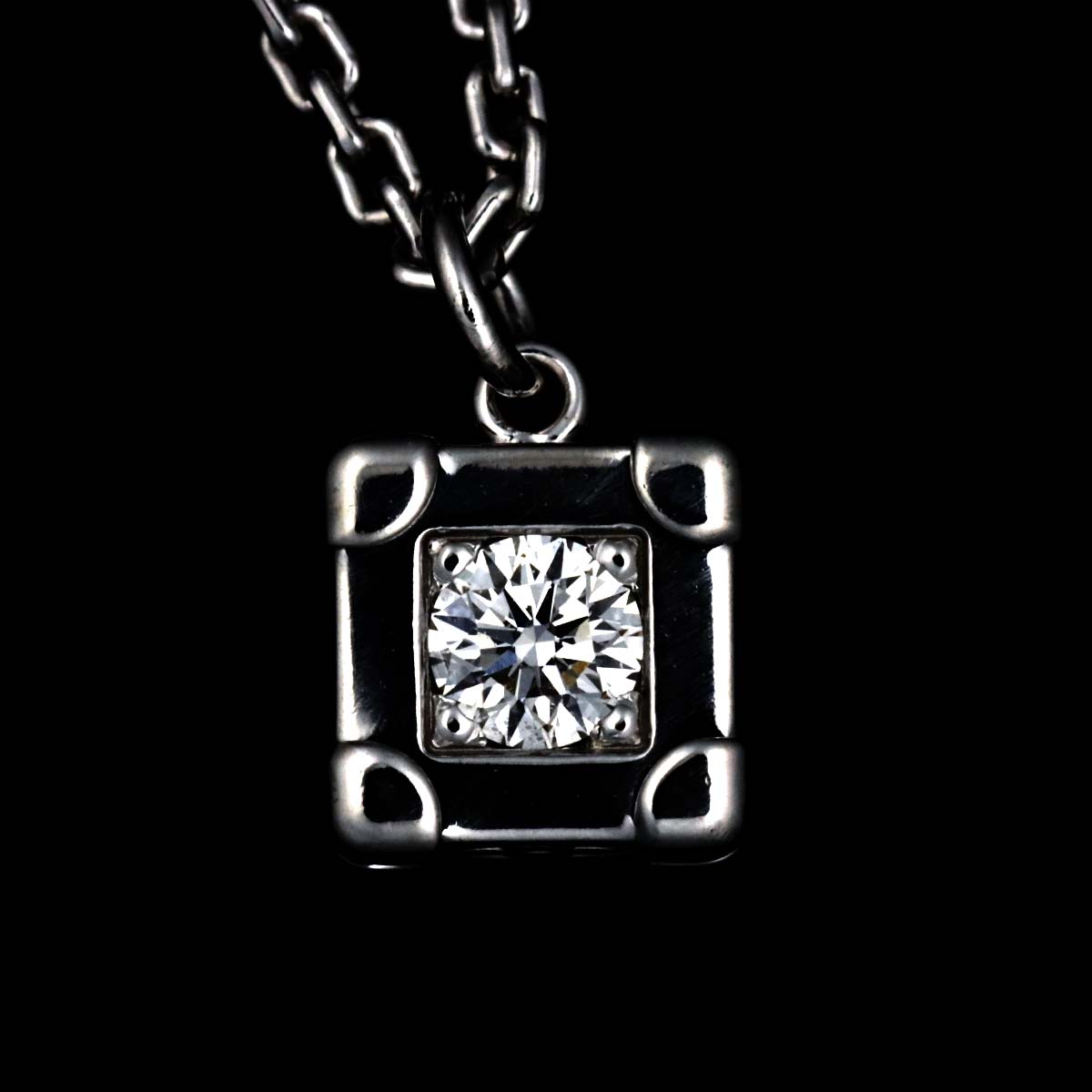 Diamond Necklace 18K White Gold 750