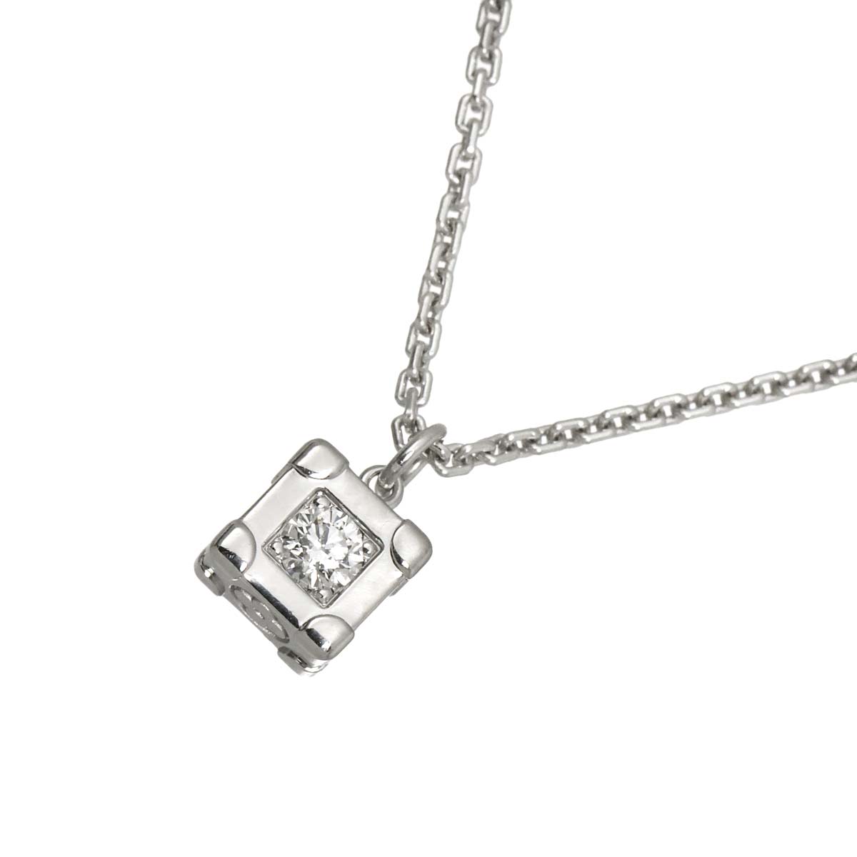 Diamond Necklace 18K White Gold 750
